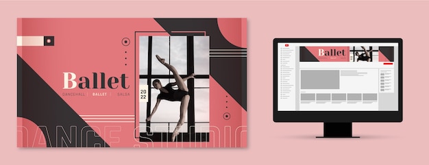 Flat design dance school youtube channel art