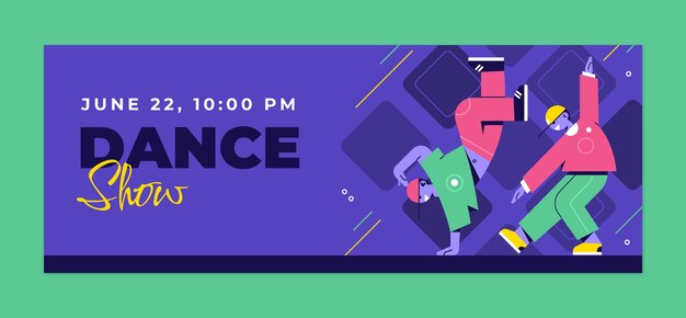 Flat design dance show facebook cover