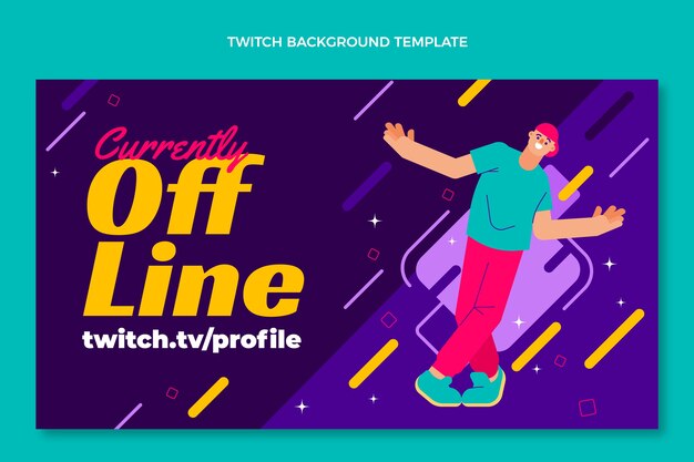 Flat design dance show twitch background