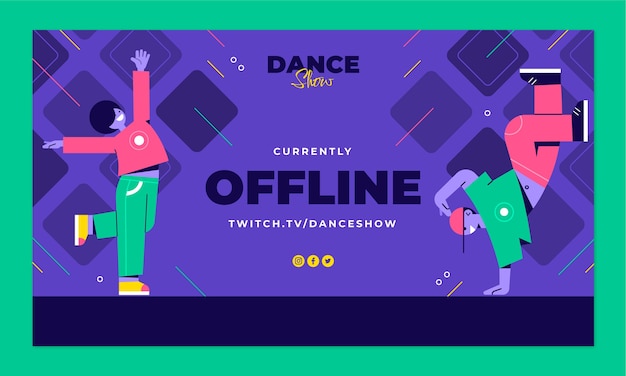 Free Vector flat design dance show twitch background