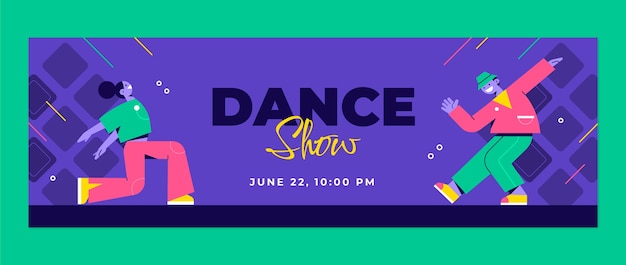 Flat design dance show twitter header