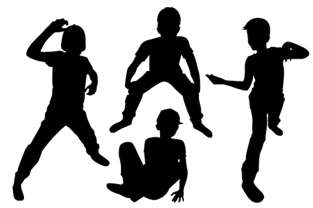 Flat design dance silhouette illustration