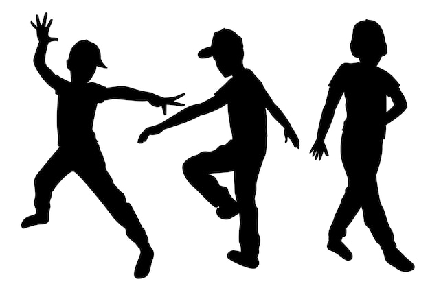 Flat design dance silhouette illustration