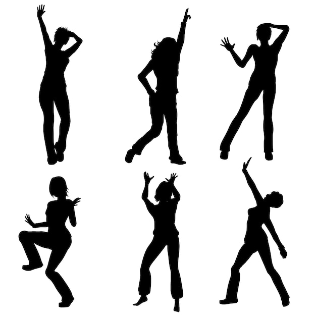 Free Vector flat design of dancer silhouette set