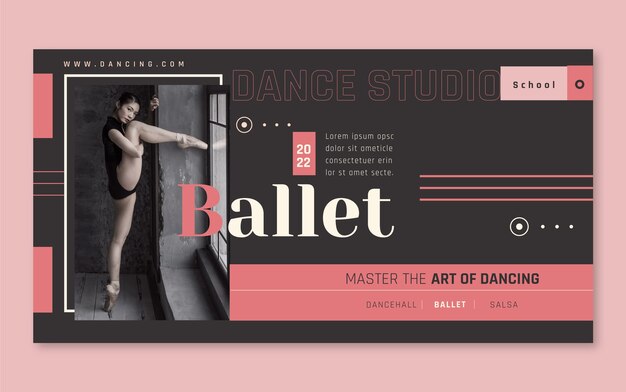 Flat design dancing school facebook post