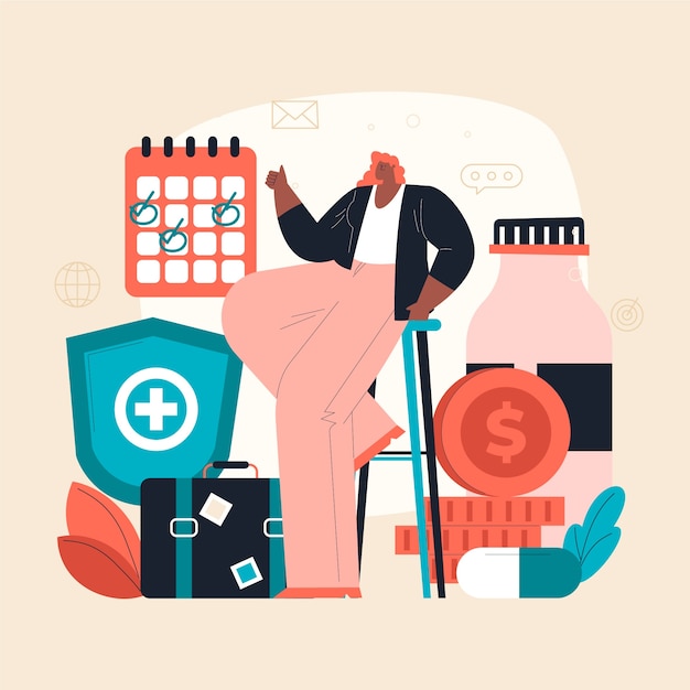 Flat design data driven illustration