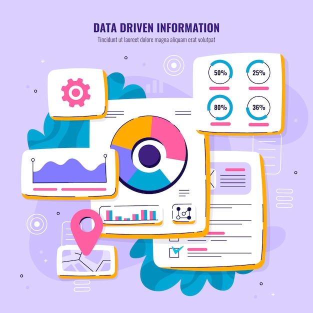 Flat design data driven illustration