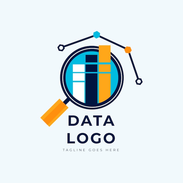 Flat design data logo template