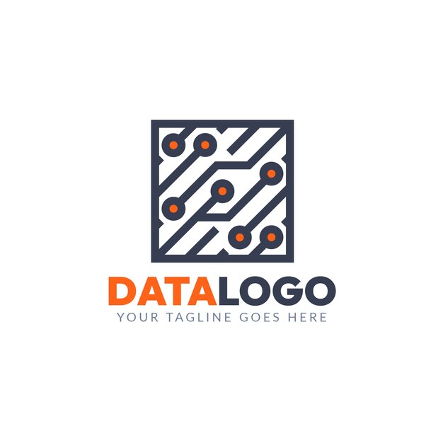 Flat design data logo template