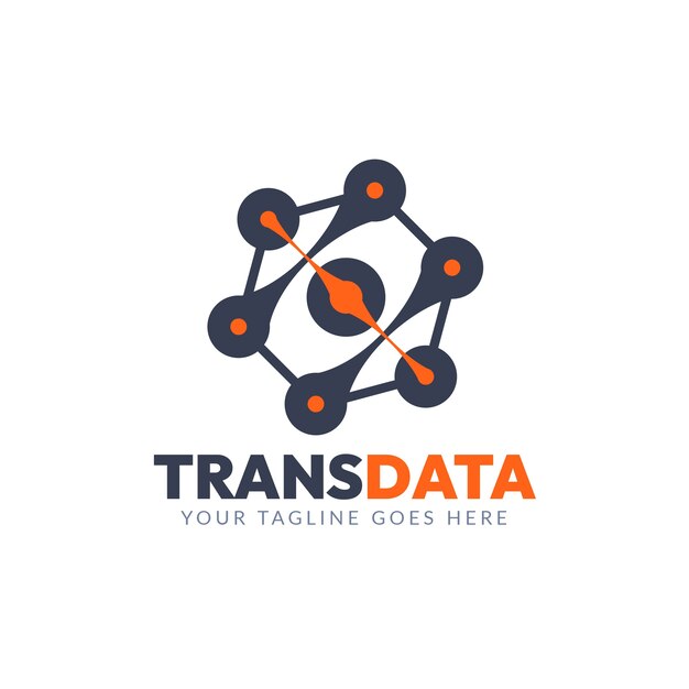 Flat design data logo template