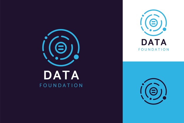 Flat design data logo template