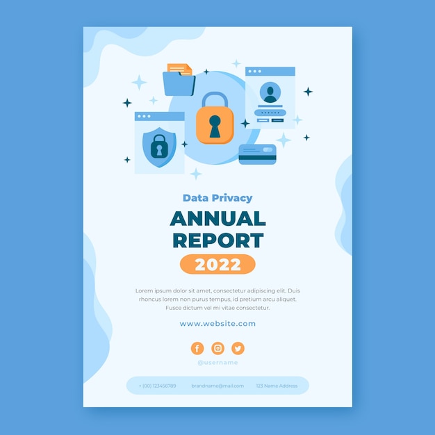 Flat design data privacy annual report