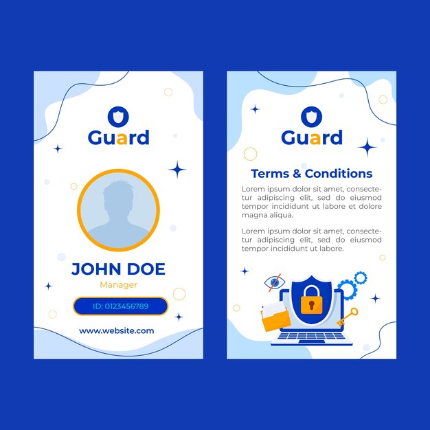 Flat design data privacy id card