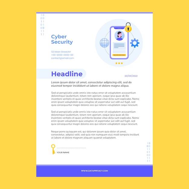 Flat design data privacy letterhead