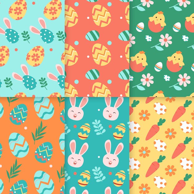 Flat design day pattern collection