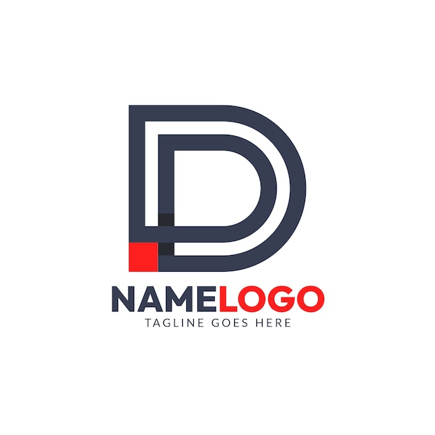 Flat design dd logo design