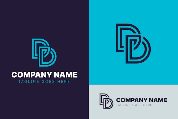 Free Vector flat design dd logo design