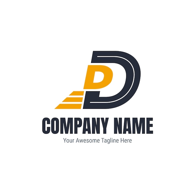 Flat design dd logo template