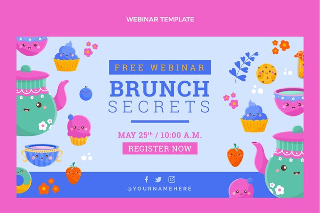 Flat design delicious brunch webinar