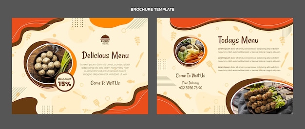 Free Vector flat design delicious food menu brochure