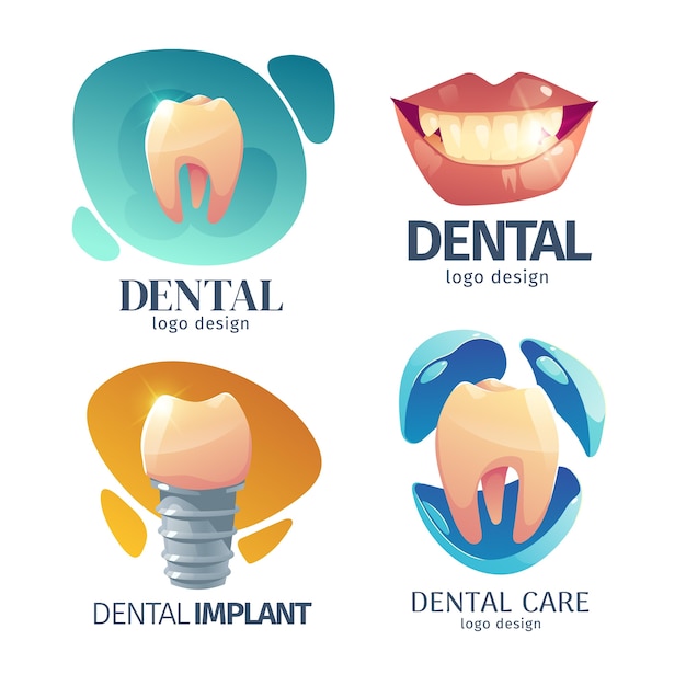 Flat design dental care logo