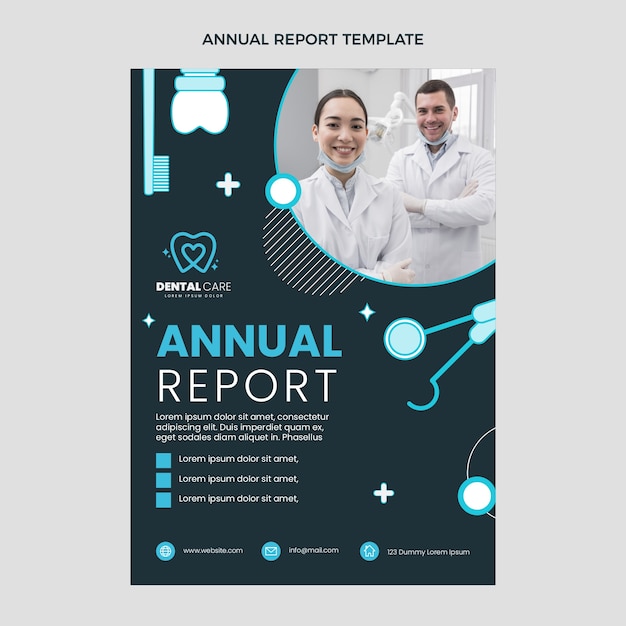 Flat design dental clinic annual report template