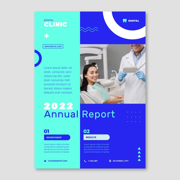 Flat design dental clinic annual report