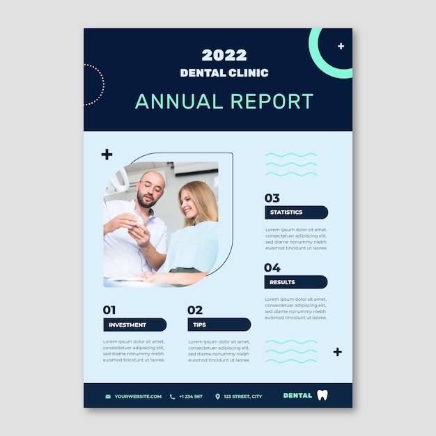 Free Vector flat design dental clinic annual report