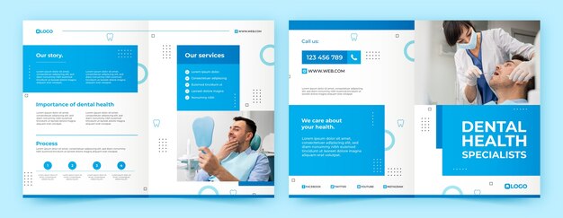 Flat design dental clinic brochure