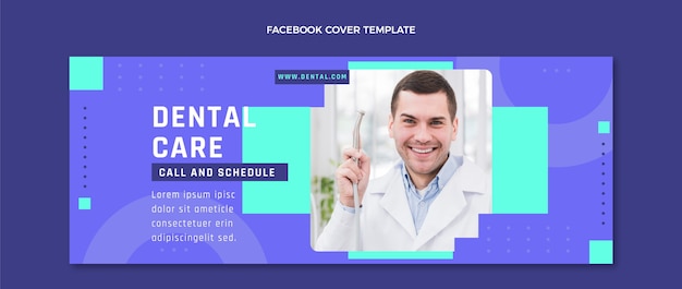 Flat design dental clinic facebook cover