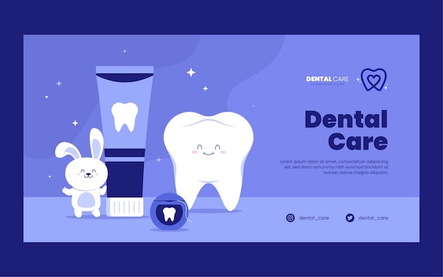 Free Vector flat design dental clinic facebook post template