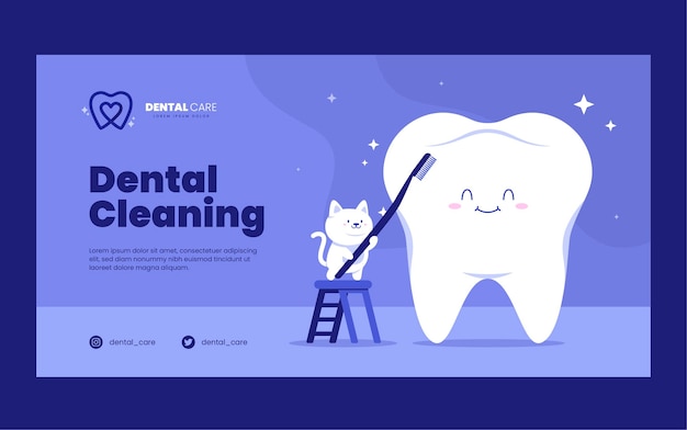 Free Vector flat design dental clinic facebook post