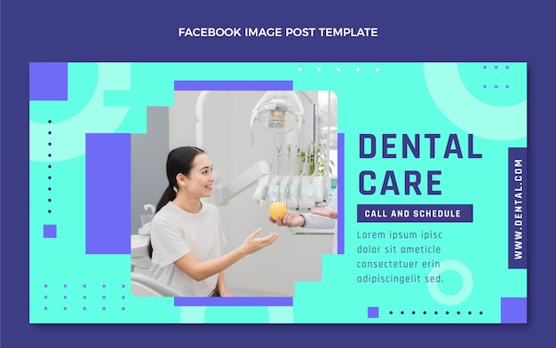 Flat design dental clinic facebook post