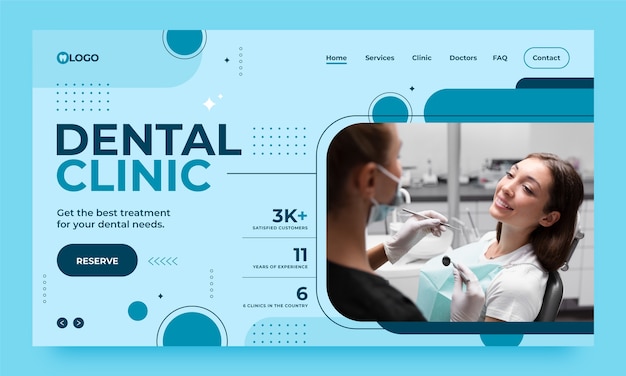 Free Vector flat design dental clinic landing page