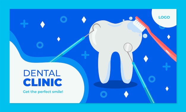 Flat design dental clinic twitch background