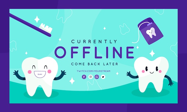 Flat design dental clinic twitch background