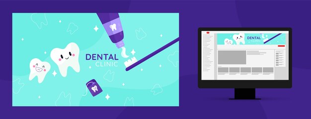 Flat design dental clinic youtube channel art