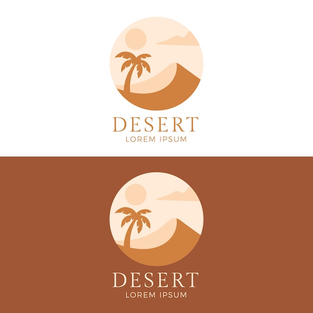 Flat design desert logo design