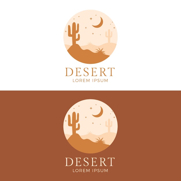 Free Vector flat design desert logo design