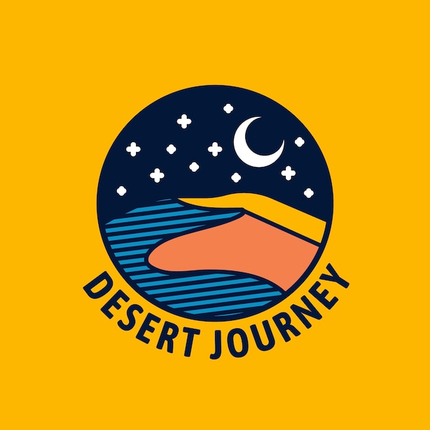 Flat design desert logo template