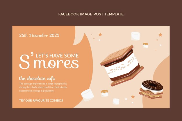 Flat design dessert facebook post