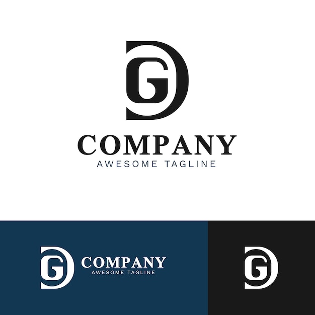 Free Vector flat design dg monogram logo