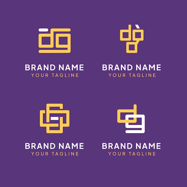 Flat design dg monogram template