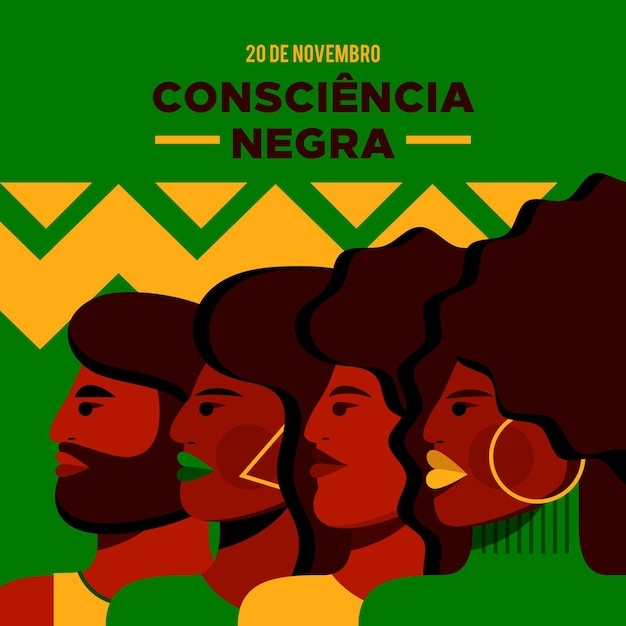 Free vector flat design dia da consciencia negra