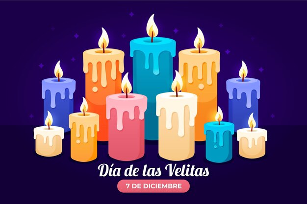 Flat design dia de las velitas