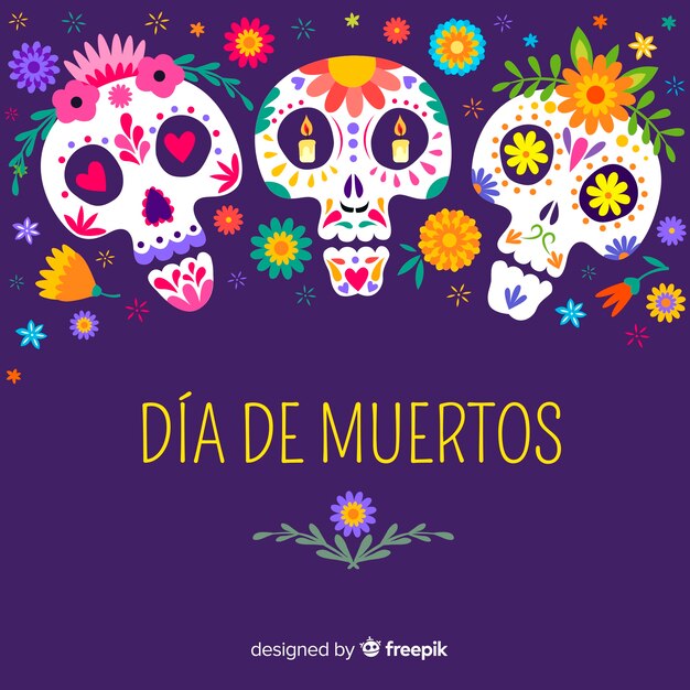 Flat design día de muertos background