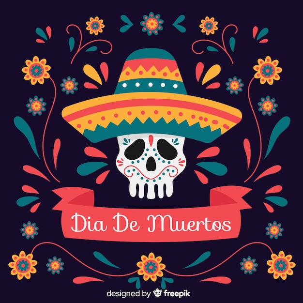 Free Vector flat design día de muertos background