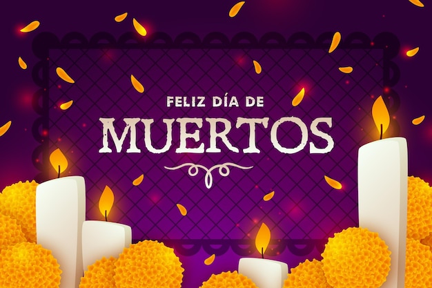 Flat design dia de muertos background