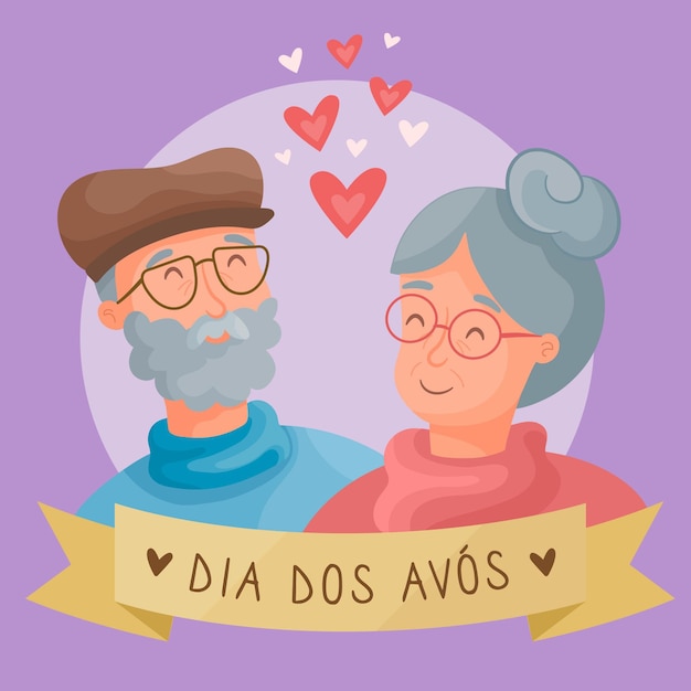 Flat design dia dos avos concept