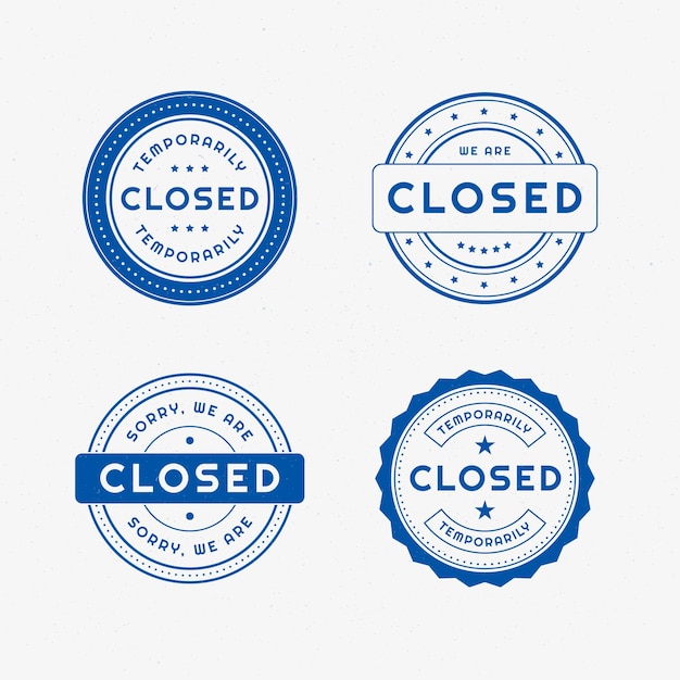 Free Vector flat design different closed seal stamps set